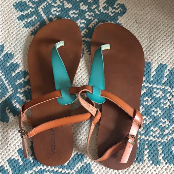 Volcom Shoes - brown and turquoise sandals by volcom